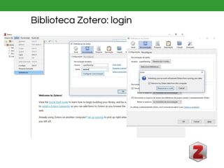 Biblioteca Zotero: login
 