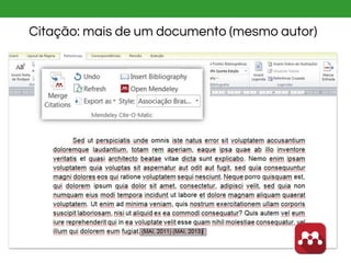 Citação: mais de um documento (mesmo autor)
 