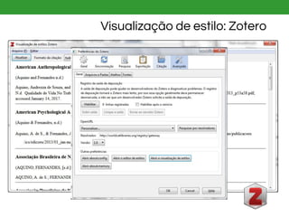 Visualização de estilo: Zotero
 