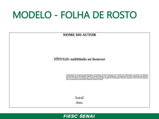 MODELO - FOLHA DE ROSTO
 