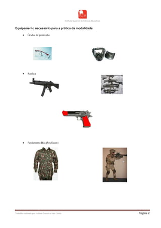 Trabalho a dois relatório individual de uma modalidade