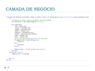CAMADA DE NEGÓCIO
12
 