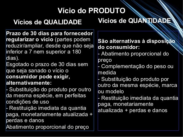 A Responsabilidade Pelo Vício Do Produto Ou Do Serviçoe Exemplo