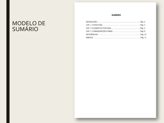 MODELO DE
SUMÁRIO
 