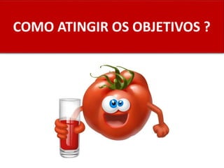 COMO ATINGIR OS OBJETIVOS ?
 