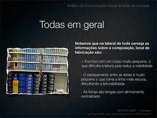 Comunicação visual da Latas de Cerveja