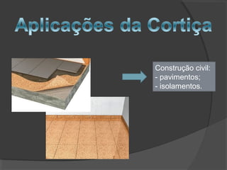 Construção civil:
- pavimentos;
- isolamentos.
 