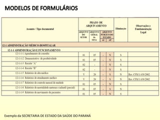 Exemplo da SECRETARIA DE ESTADO DA SAÚDE DO PARANÁ

 