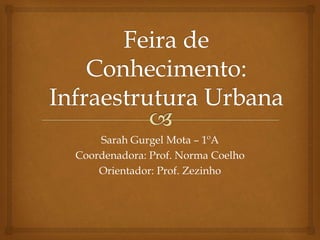 Sarah Gurgel Mota – 1ºA
Coordenadora: Prof. Norma Coelho
Orientador: Prof. Zezinho
 