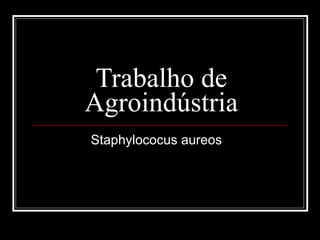 Trabalho de Agroindústria Staphylococus aureos  