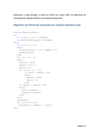 Implementação (em Python) e análise dos algoritmos de ordenação