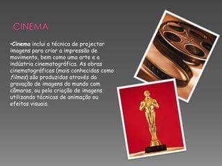 Dançautiliza-se da música e das expressões propiciadas pela “mímica”.Arte Digital Arte digital é aquela produzida em ambiente gráfico computacional. Utiliza-se de processos digitais e virtuais. Inclui experiências com Net arte, Web arte, videocassete, etc. Tem o objectivo de dar  vida virtual as coisas e mostrar que a arte não é feita só a mão. Existem diversas categorias de arte digital tais como pintura digital, gravura digital, programas de modelação 3D, edição de fotografias e imagens, animação, entre outros. Os resultados podem ser apreciados em impressões em papéis especiais ou no próprio ambiente gráfico computacional. Vários artistas usam estas técnicas. Ao contrário dos meios tradicionais, o trabalho é produzido por meios digitais