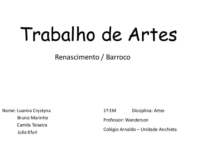 Trabalho curso arte