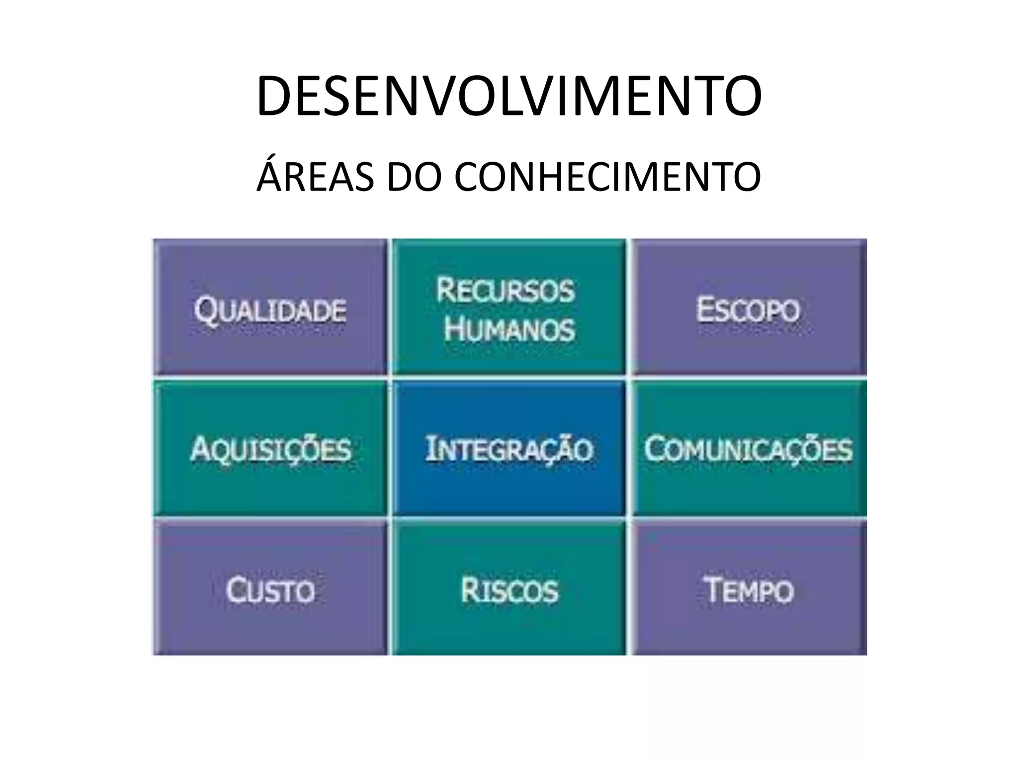 DESENVOLVIMENTO
ÁREAS DO CONHECIMENTO
 