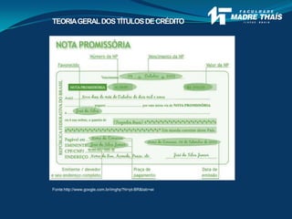 Fonte:http://www.google.com.br/imghp?hl=pt-BR&tab=wi
TEORIAGERALDOSTÍTULOSDECRÉDITO
 