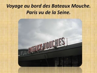 Voyage au bord des Bateaux Mouche.Paris vu de la Seine.