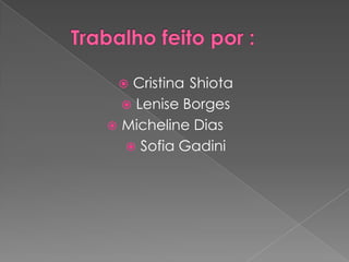  Cristina Shiota
   Lenise Borges
 Micheline Dias
   Sofia Gadini
 