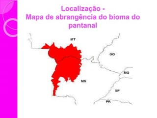 Localização -
Mapa de abrangência do bioma do
pantanal
 