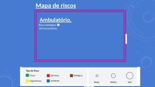 Ambulatório.
Risco biológico 🟫
18 funcionários
I
Mapa de riscos
 
