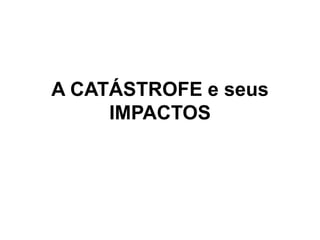 A CATÁSTROFE e seus
IMPACTOS
 