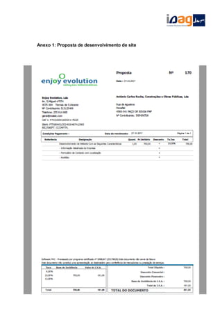 Anexo 1: Proposta de desenvolvimento de site
 