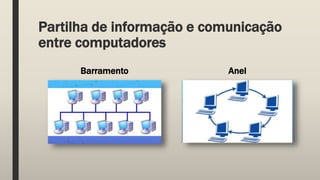 Partilha de informação e comunicação
entre computadores
Barramento Anel
 