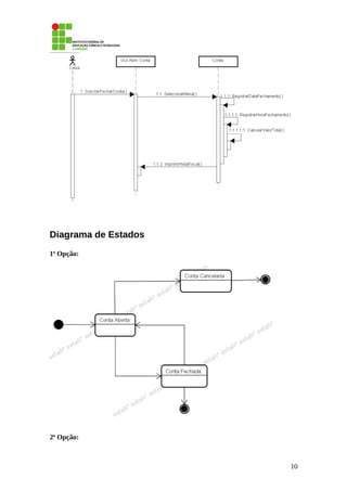 Diagrama de Estados
1ª Opção:
2ª Opção:
10
 