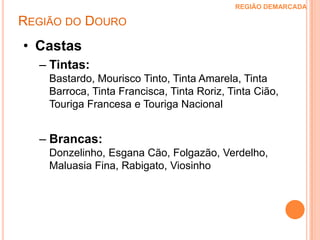 Região do Douro REGIÃO DEMARCADA Castas