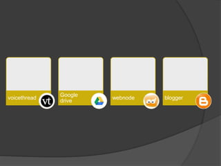 voicethread
Google
drive
webnode blogger
 