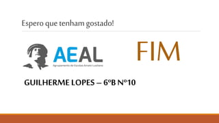 TRABALHO REALIZADO POR:
GUILHERME LOPES | 6ºB Nº10
FIM
NÃO FUMES. CUIDA DO PULMÃO.
 