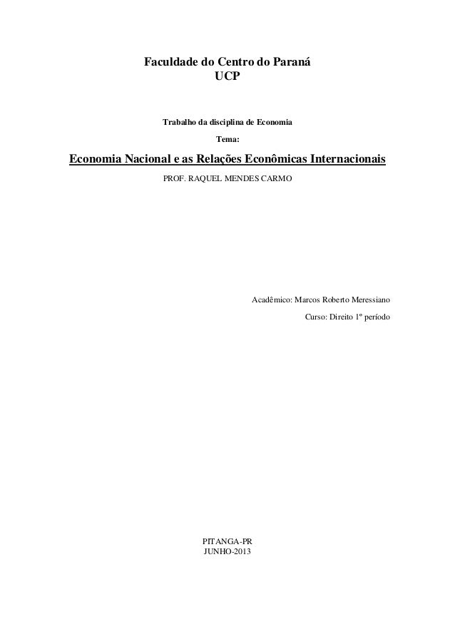 Trabalho curso economia