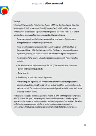 Estratégias modelo de eGovernment
32
 
