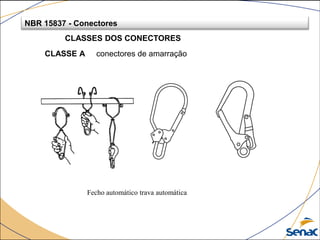 CLASSE A conectores de amarração
Fecho automático trava automática
CLASSES DOS CONECTORES
NBR 15837 - Conectores
 