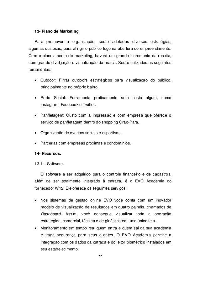 Trabalho de plano de negocio