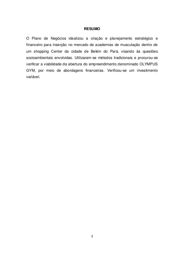 Trabalho de plano de negocio
