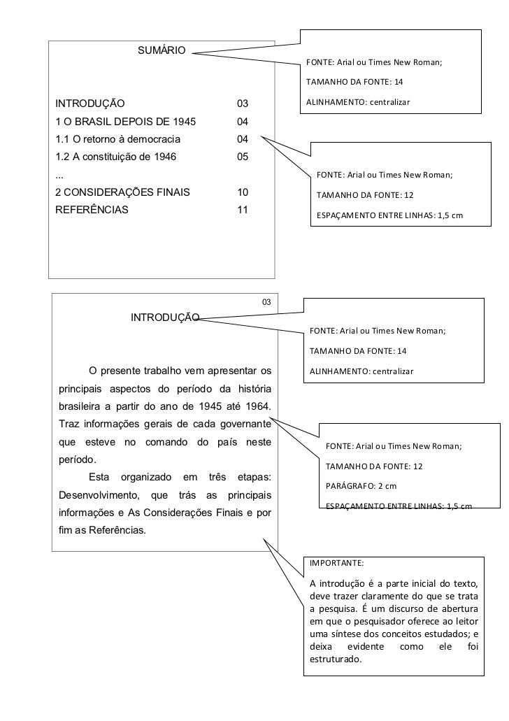 Trabalho de acordo com as normas da abnt