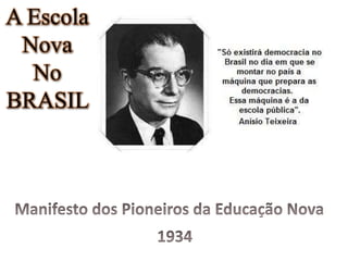 A Escola
Nova
No
BRASIL
 