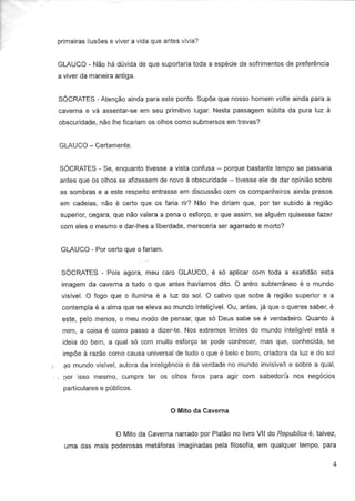Trabalho filosofia do direito - O Mito da Caverna