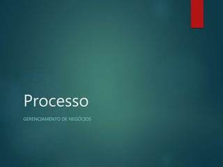 Processo
GERENCIAMENTO DE NEGÓCIOS
 