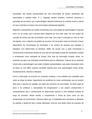 Second life e as aprendizagens