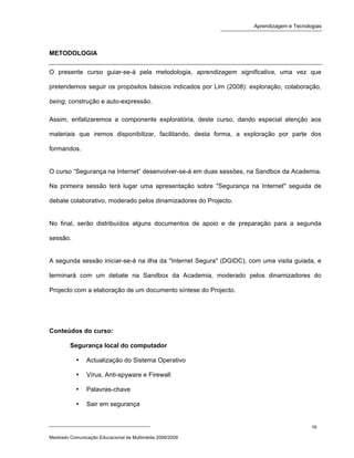 Second life e as aprendizagens