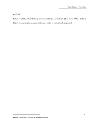 Second life e as aprendizagens