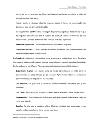 Second life e as aprendizagens