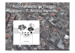 Representação de Traçado
Viário – R. Antônio Benedito
 