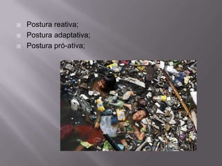    Postura reativa;
   Postura adaptativa;
   Postura pró-ativa;
 