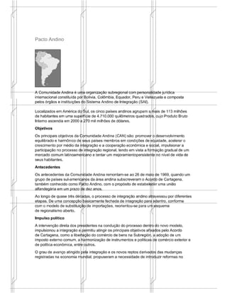 Principais Blocos Eonômicos do Continente Americano