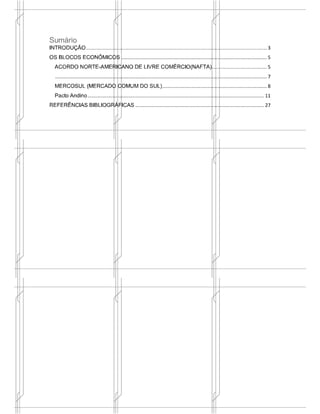 Principais Blocos Eonômicos do Continente Americano