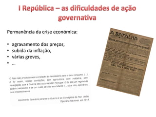 Permanência da crise económica:
• agravamento dos preços,
• subida da inflação,
• várias greves,
• …
 