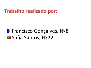 Francisco Gonçalves, Nº8
Sofia Santos, Nº22
 
