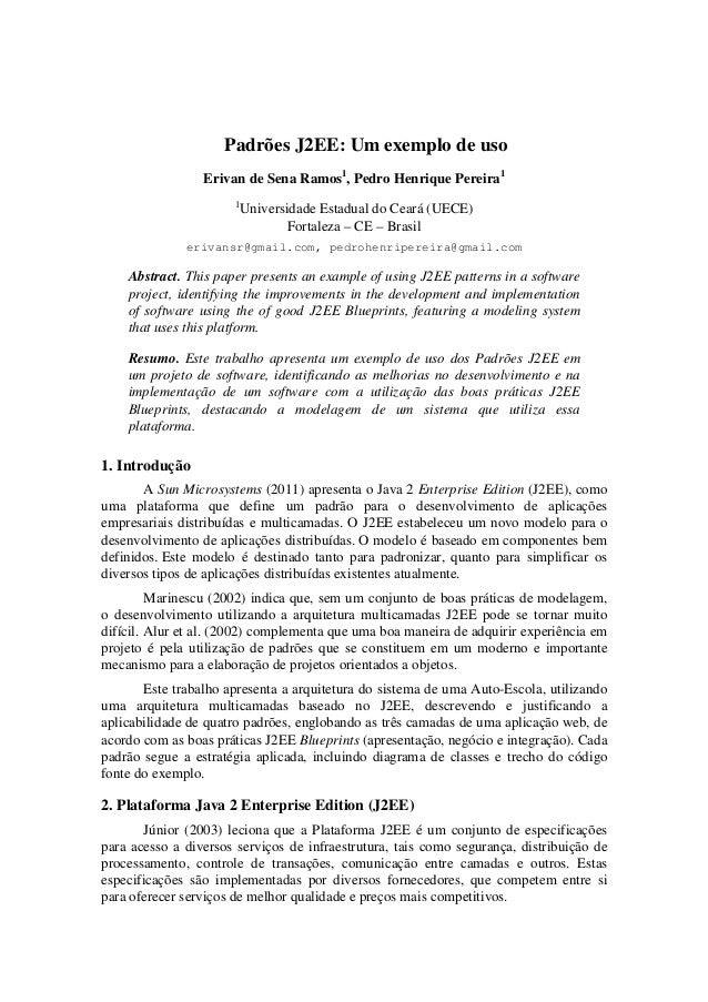 Exemplo de um artigo academico